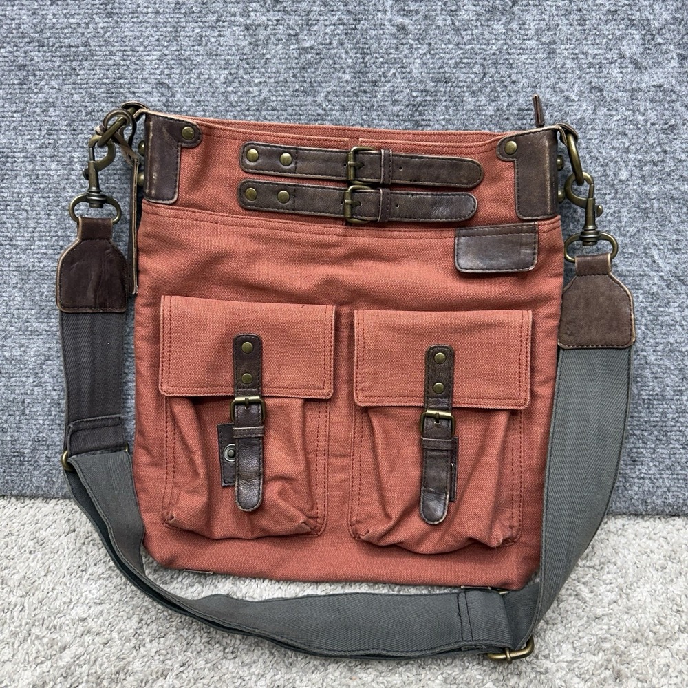 Sundance Canvas Messenger Bag Satchel Crossbody Rustic Buckle Unisex men women